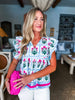 In The Garden Floral Top-Magenta
