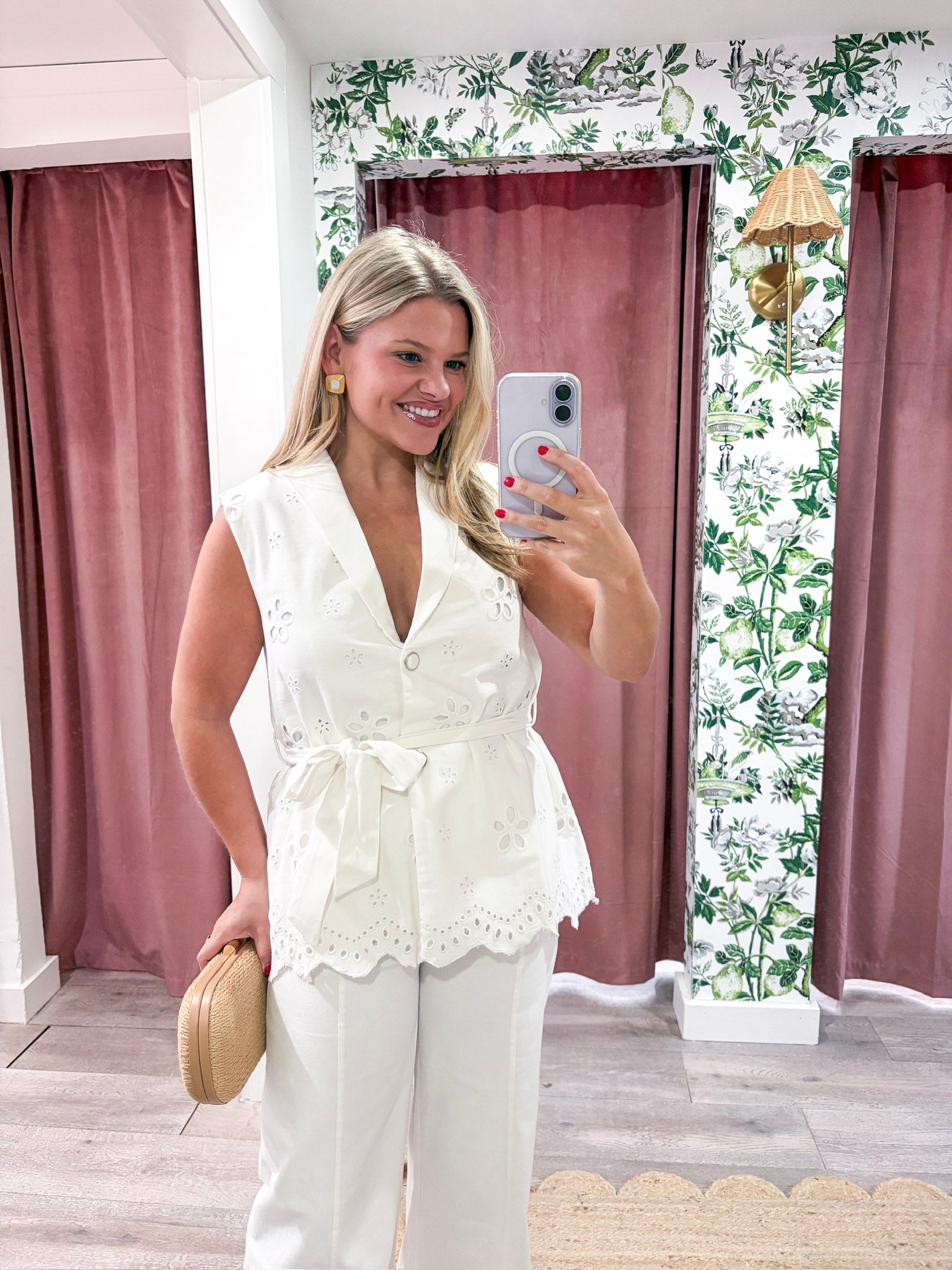 Soft Musk Eyelet Wrap Top