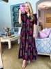 Flora Whim Midi Dress-Black