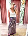 Checkerboard Wide Leg Pants
