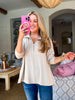 Everyday Style Half-Zip Top-Stone