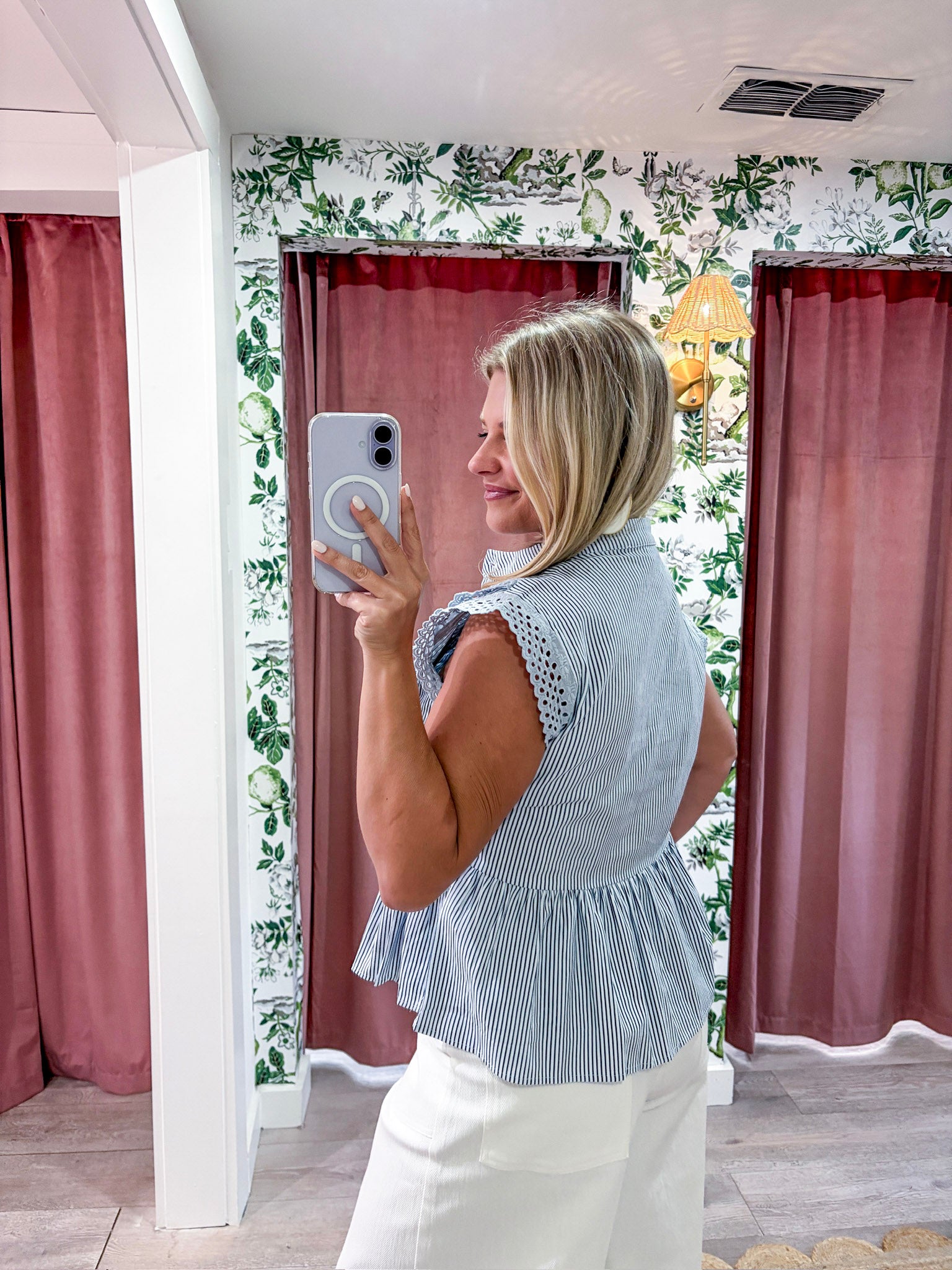 Harbor Heirloom Top-Blue/Navy