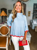 Go With the Flow Knit Top-Blue/Orange