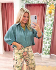 Yvette Puff Sleeve Top-Blue