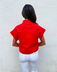 Timeless Touch Collar Top-Red