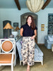Floral Moment Pattern Mid Rise Pants