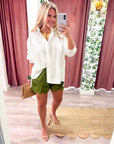 Satin Allure Shorts-Olive