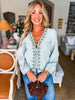 Blossom Sage Embroidered Top