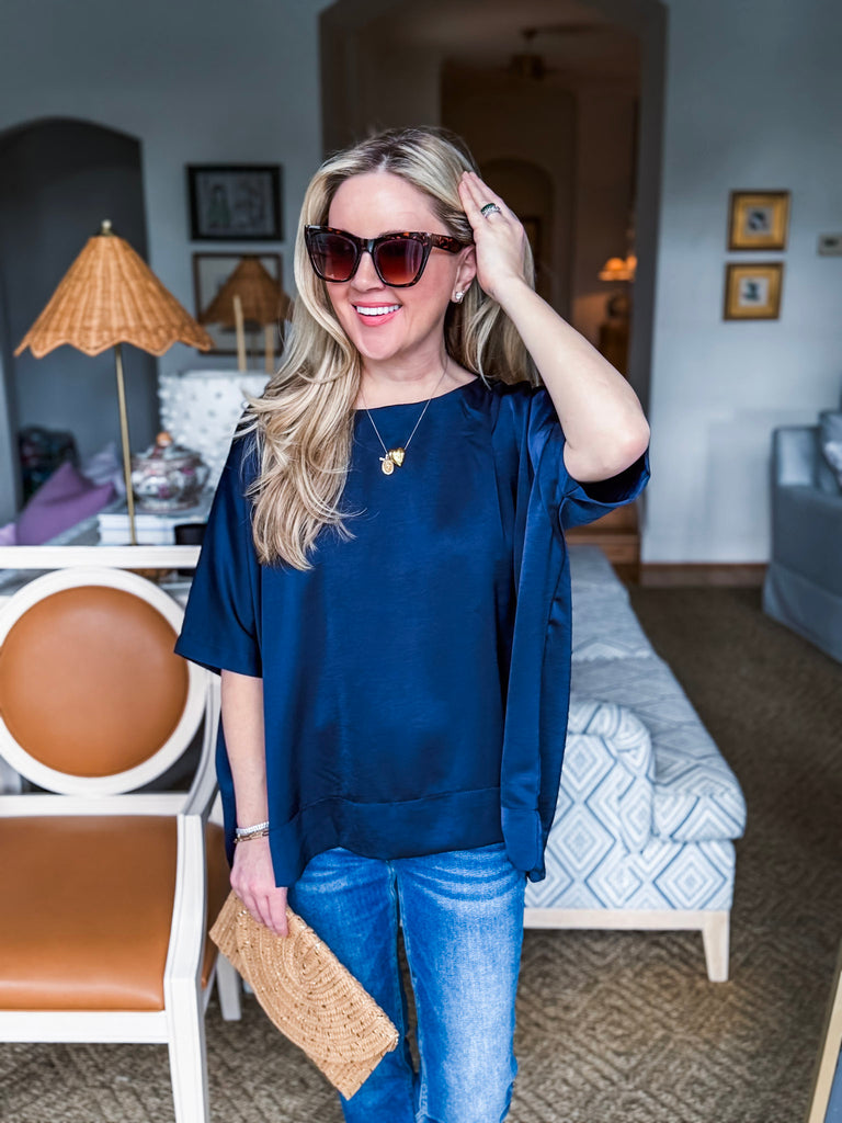 New Favorite Oversized Top-Navy