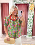 Ellie Floral Button Down Top