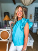 Just My Type Top- Aqua