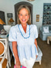Pure Perfection Puff Sleeve Top-Light Blue