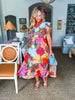 Sunset Palms Floral Midi Dress