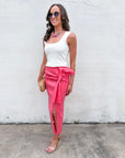 Coral Crush Midi Skirt
