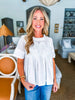 Soft Vibes Applique Top-White