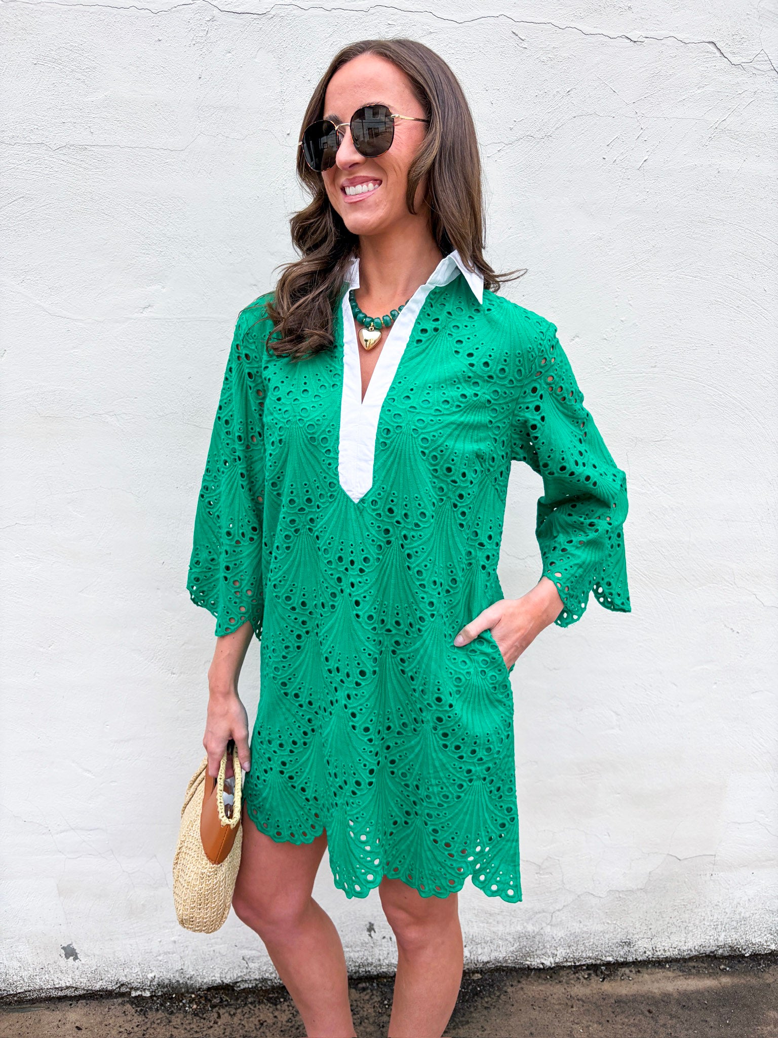 Amelia Eyelet Mini Dress