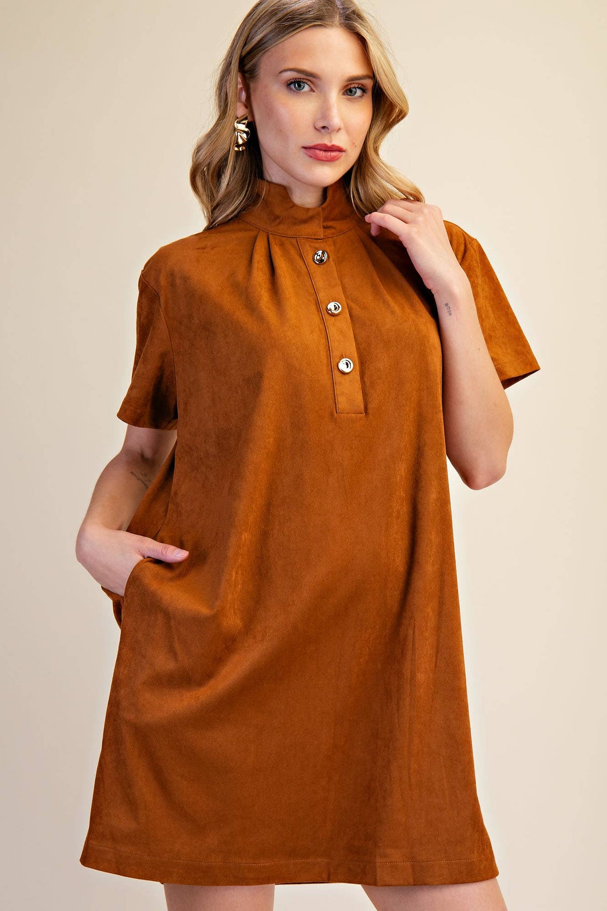 Margaux Mini Dress-Camel