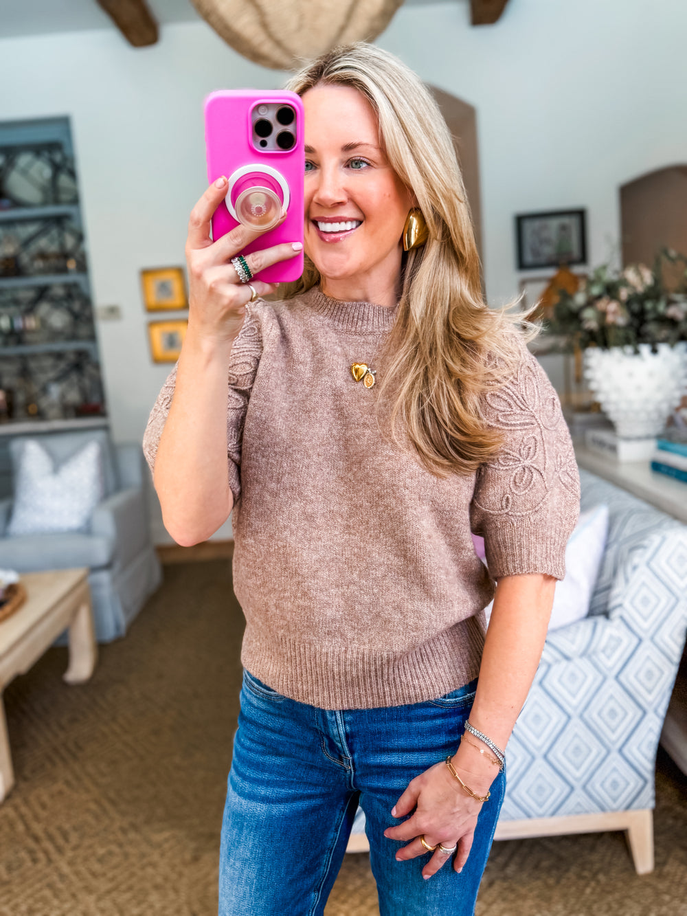 Soft Details Knit Sweater-Mocha