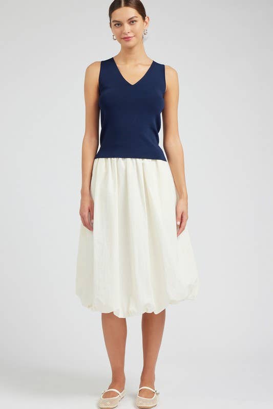 Finishing Piece Knit Tank-Navy