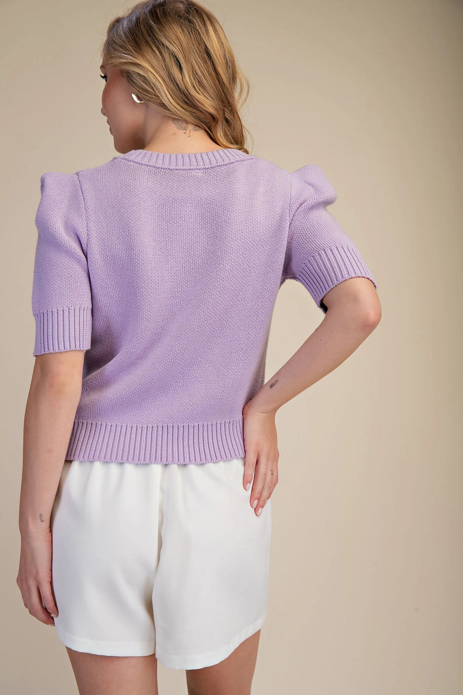 Weekend Time Knit Top-Lavender
