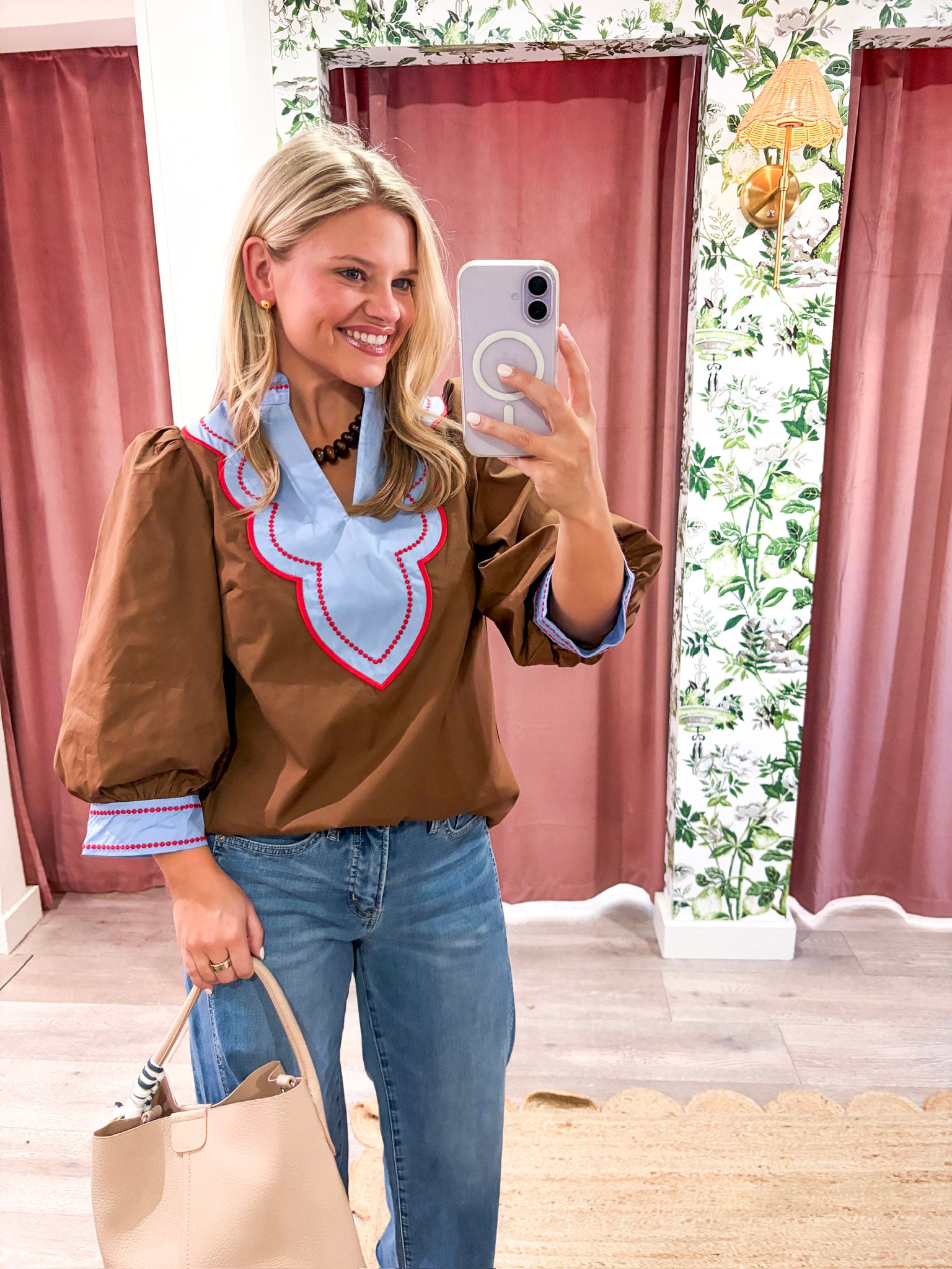 Folk Stitch Embroidered Top