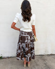 Rope Me In Midi Skirt-Brown