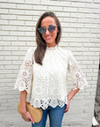 Baby's Breath Floral Eyelet Top