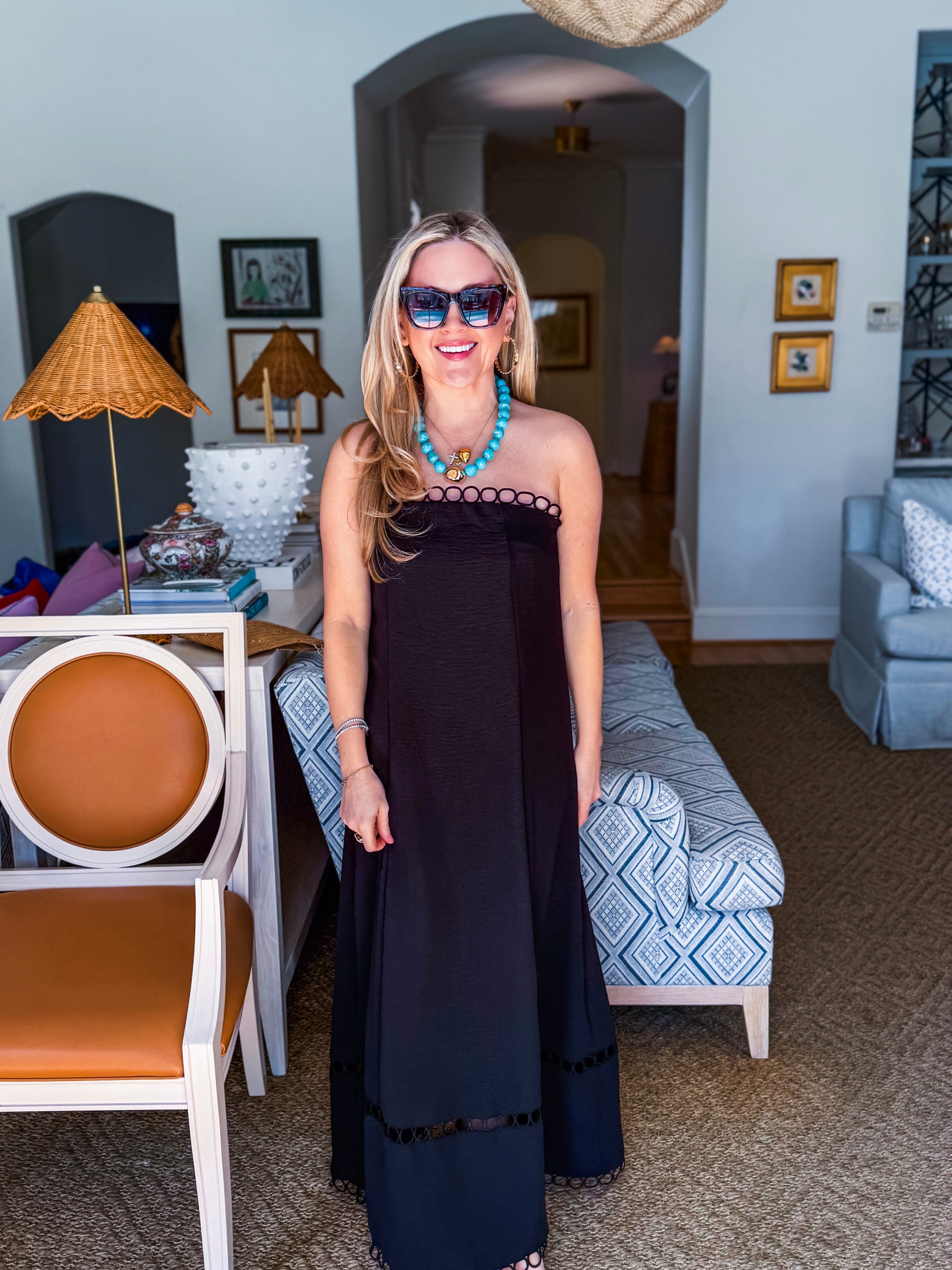 Summer Glam Strapless Dress-Black