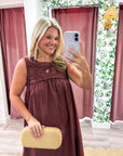 Desert Breeze Lace Maxi Dress-Chocolate