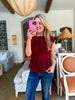 Skyline Chic Pleated Top-Burgundy