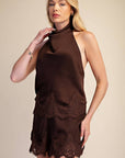 Satin Allure Shorts-Brown
