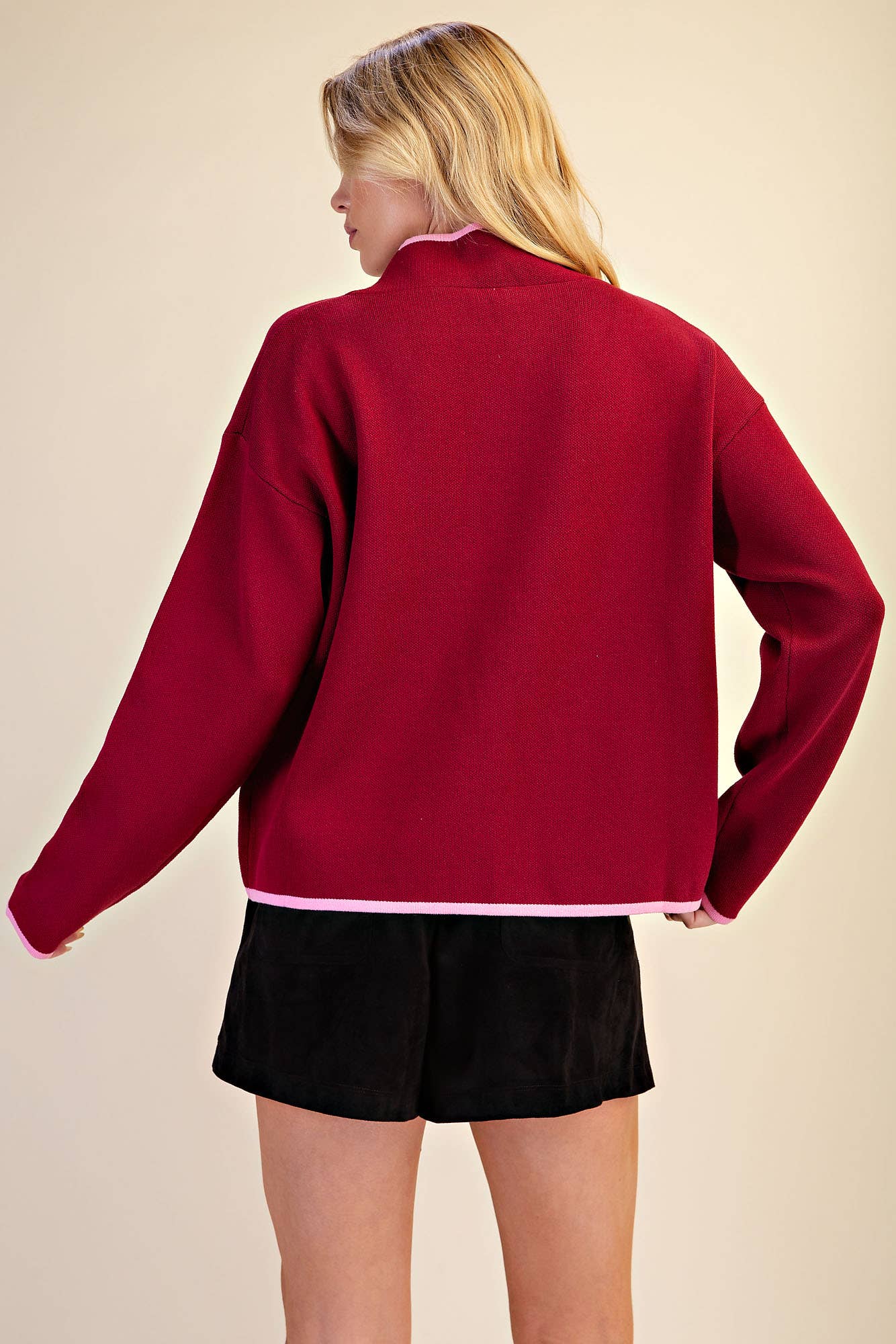 Falling Leaves Sweater-Burgundy