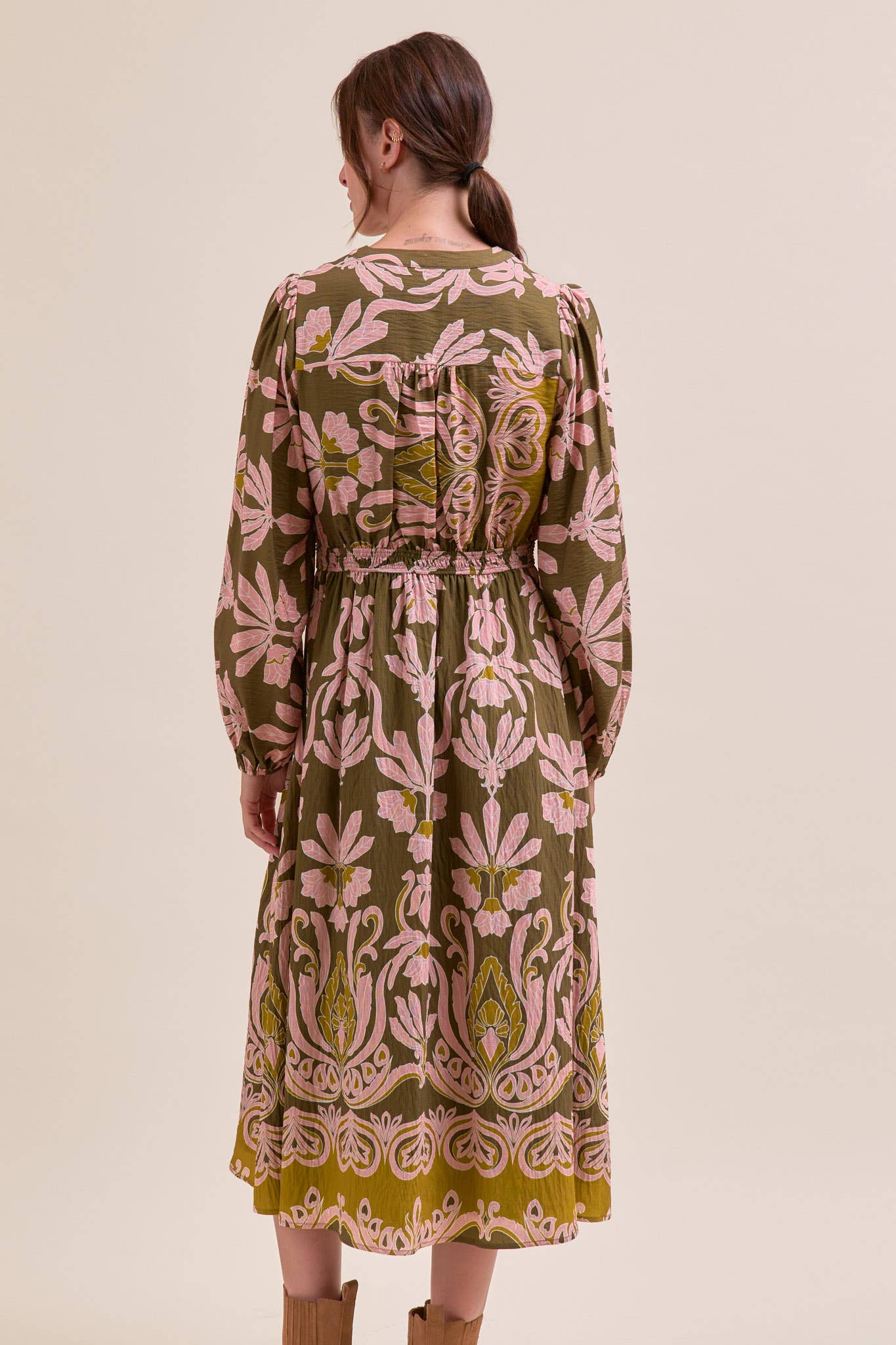 Forest Whimsy Floral Midi Dress