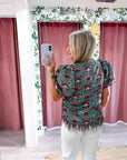 Bloom & Feather Trim Top