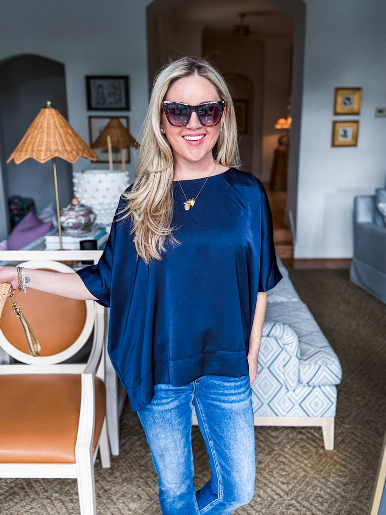 New Favorite Oversized Top-Navy