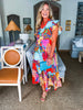 Sunset Palms Floral Midi Dress