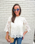 Baby's Breath Floral Eyelet Top