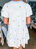 Fruit Basket Embroidered Mini Dress- Lemon