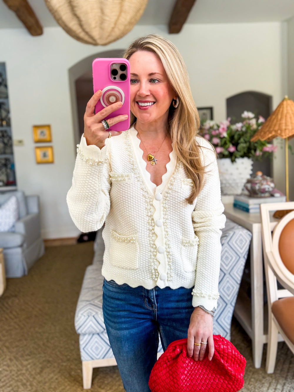 Pearl Girl Scalloped Cardigan