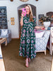 Season of Style Floral Midi Dress-Pine