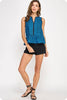 Major Wish Scallop Print Top