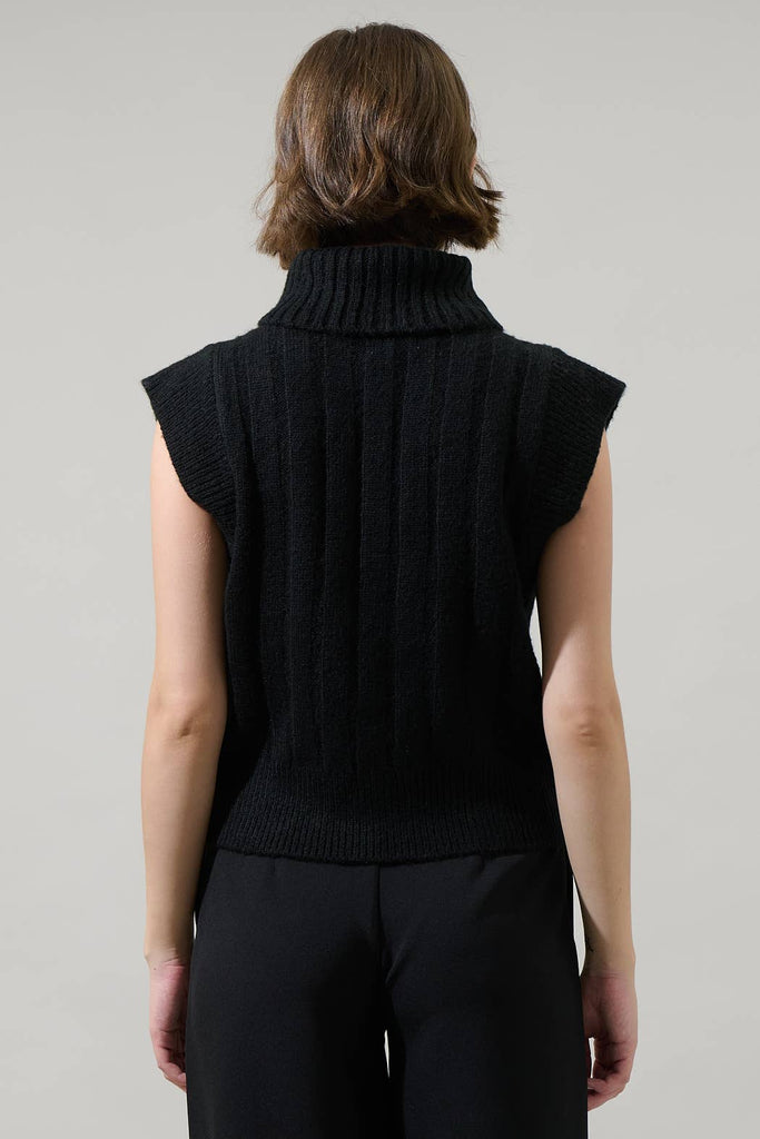 Fashion District Ribbed Sweater-Black