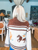 Cowboy Desert Zip-up Cardigan- Oatmeal