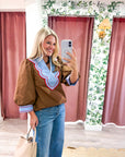 Folk Stitch Embroidered Top