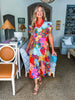 Sunset Palms Floral Midi Dress