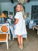 Fruit Basket Embroidered Mini Dress- Lemon