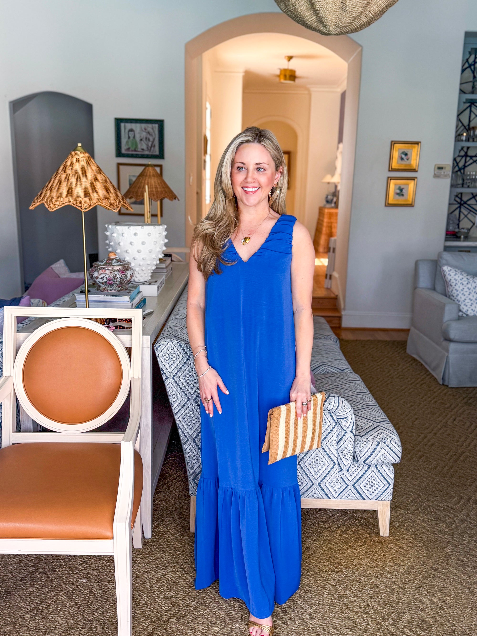 Blue Waves Maxi Dress