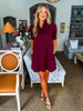 Love Language Mini Dress-Burgundy