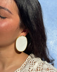Kendall Statement Earrings-White