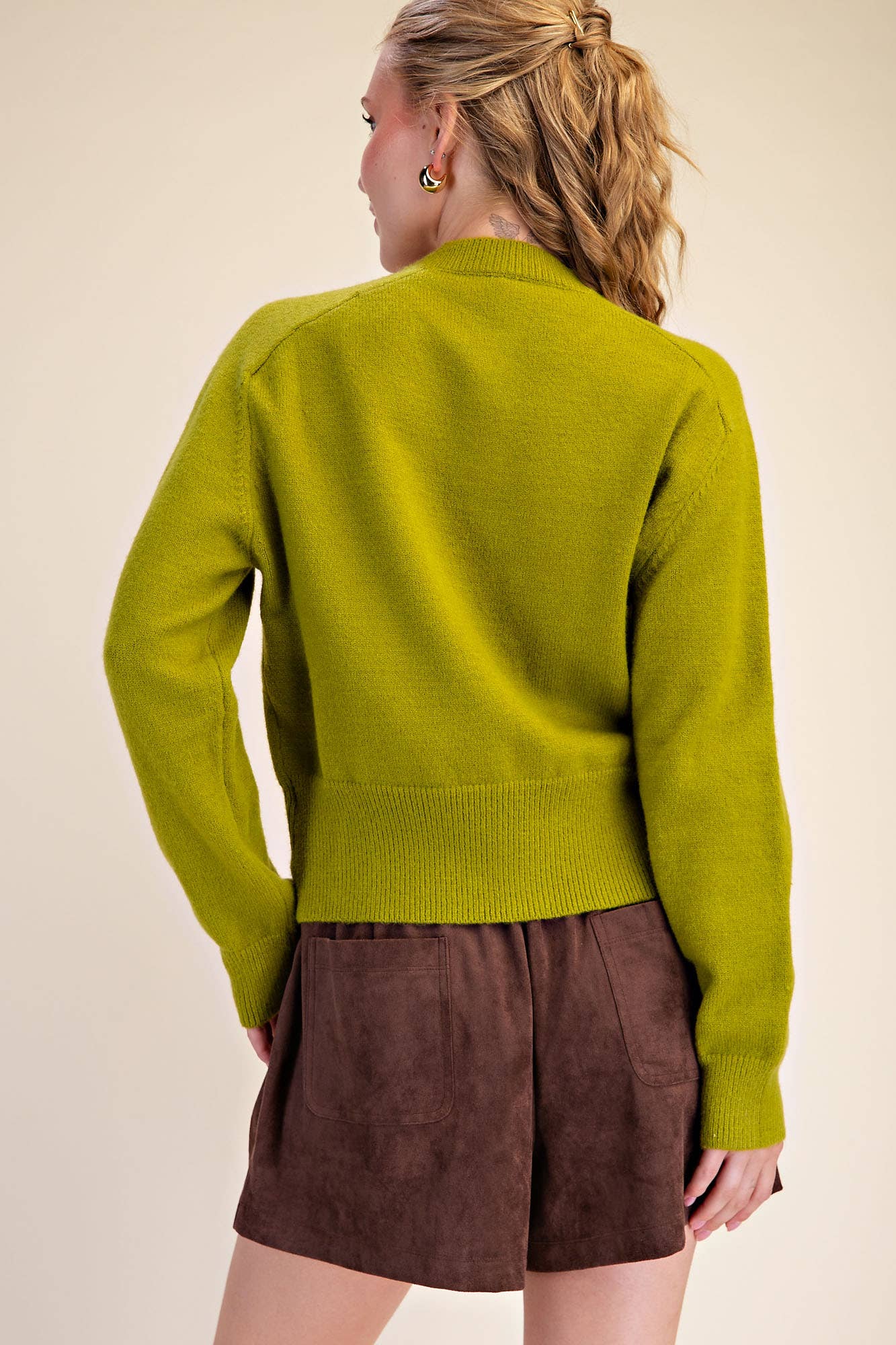 Fireside Cottage Cardigan-Light Olive